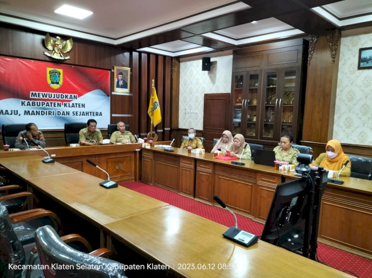 Zoom Meeting Rapat Koordinasi Pengendalian Inflasi Daerah Tahun 2023 dilanjutkan Rapat Koordinasi TPID Kabupaten Klaten 